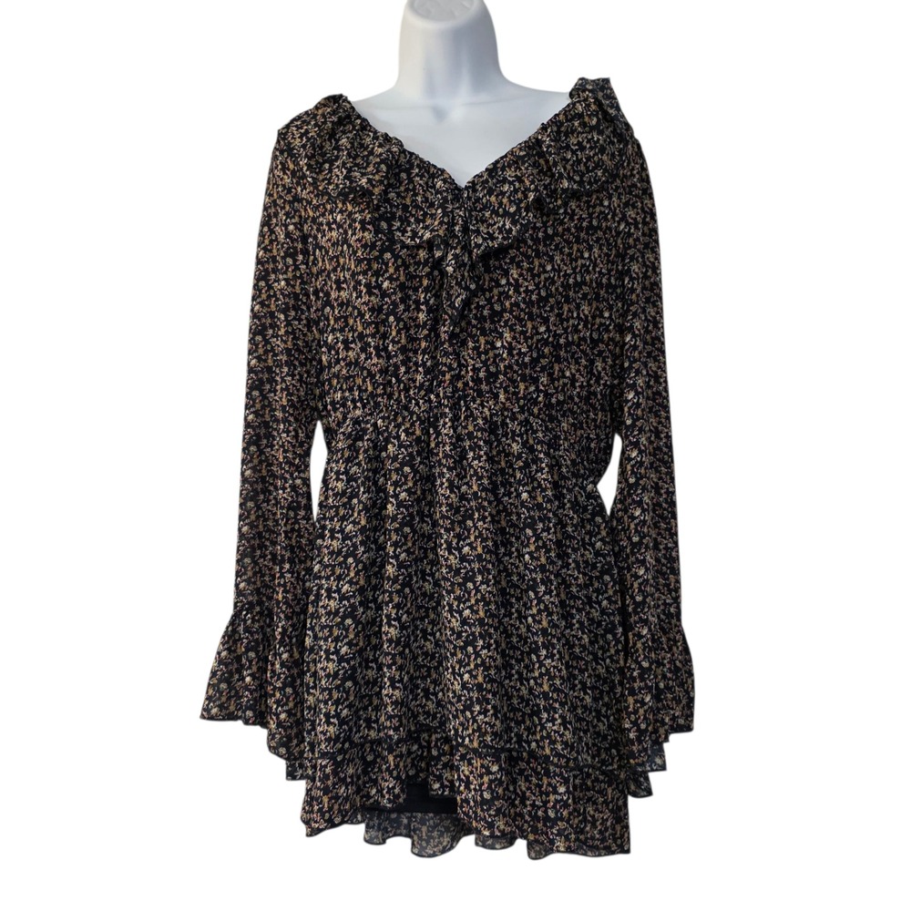 Urban Outfitters Black Floral Mini Dress